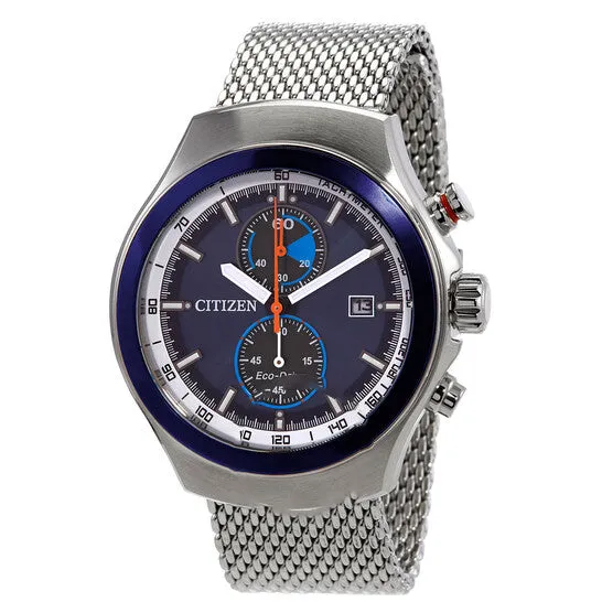 JMS always Original Citizen Chronograph Blue Dial Stainless Steel Mesh Mens Watch CA701183L Bracelets JMS always Original Citizen Chronograph Blue Dial Stainless Steel Mesh Mens Watch CA701183L Bracelets