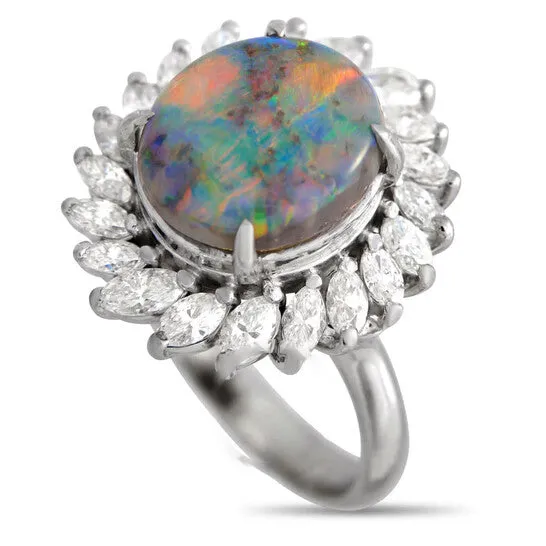 JMS always Original PreOwned LB Exclusive Platinum 080ct Diamond and Opal Ring MF28 101123 Rings JMS always Original PreOwned LB Exclusive Platinum 080ct Diamond and Opal Ring MF28 101123 Rings