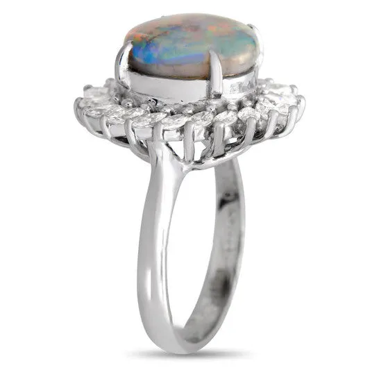 JMS always Original PreOwned LB Exclusive Platinum 080ct Diamond and Opal Ring MF28 101123 Rings JMS always Original PreOwned LB Exclusive Platinum 080ct Diamond and Opal Ring MF28 101123 Rings