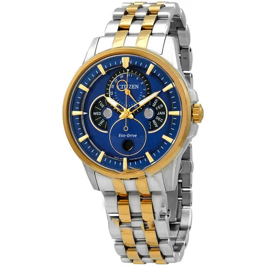 JMS always Rings Original Citizen Calendrier Multifunction Blue Dial Twotone Mens Watch BU005452L JMS always Rings Original Citizen Calendrier Multifunction Blue Dial Twotone Mens Watch BU005452L