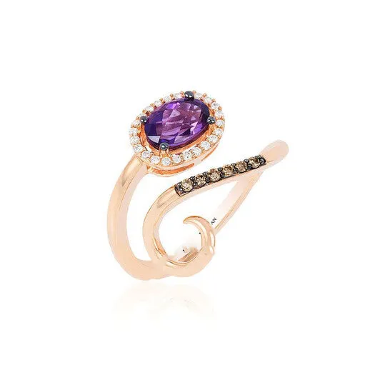 JMS always Rings Original Le Vian Ladies Grape Amethyst Ring set in 14K Strawberry Gold JMS always Rings Original Le Vian Ladies Grape Amethyst Ring set in 14K Strawberry Gold