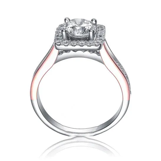 JMS always Rings Original Megan Walford Sterling Silver Rose Gold Accent Cubic Zirconia Ring JMS always Rings Original Megan Walford Sterling Silver Rose Gold Accent Cubic Zirconia Ring