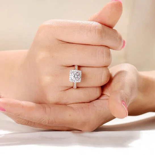 JMS always Rings Original Megan Walford Sterling Silver Rose Gold Accent Cubic Zirconia Ring JMS always Rings Original Megan Walford Sterling Silver Rose Gold Accent Cubic Zirconia Ring