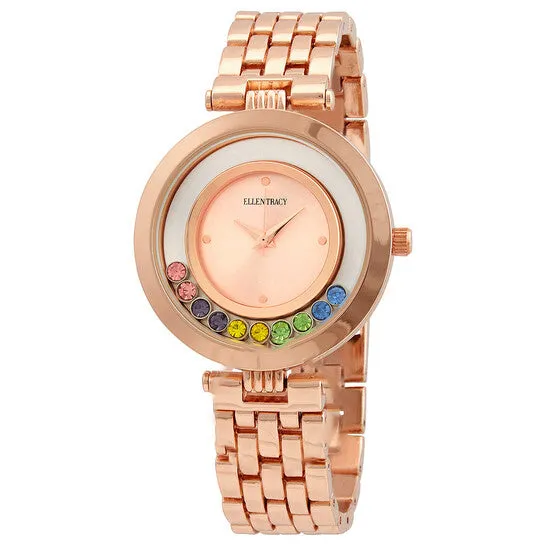 JMS always Watches Original Ellen Tracy Quartz Crystal Rose Dial Ladies Watch ET5199RGD JMS always Watches Original Ellen Tracy Quartz Crystal Rose Dial Ladies Watch ET5199RGD