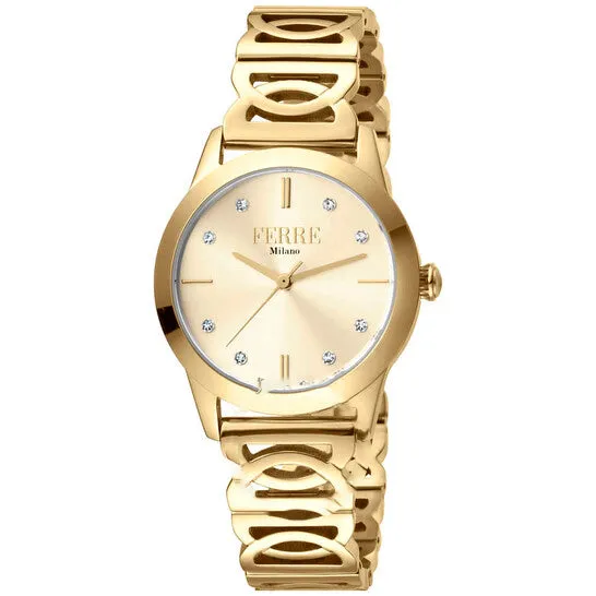 JMS always Watches Original Ferre Milano Classic Quartz Gold Dial Ladies Watch FM1L126M0241 JMS always Watches Original Ferre Milano Classic Quartz Gold Dial Ladies Watch FM1L126M0241
