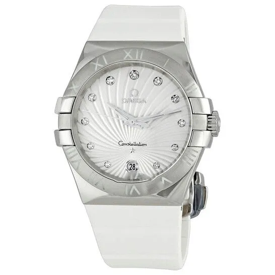 JMS always Watches Original Preowned Omega Constellation Diamond White Guilloche Dial Ladies Watch 12312356052001 JMS always Watches Original Preowned Omega Constellation Diamond White Guilloche Dial Ladies Watch 12312356052001