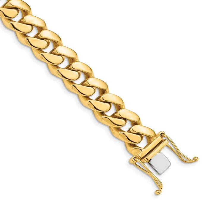 MDS Necklaces Solid 14K Yellow Gold 24 inch 107mm Hand Polished Miami Cuban Link with Box Catch Clasp Chain Necklace MDS Necklaces Solid 14K Yellow Gold 24 inch 107mm Hand Polished Miami Cuban Link with Box Catch Clasp Chain Necklace