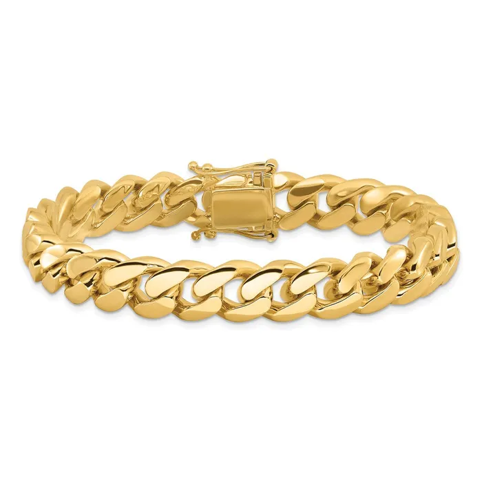 MDS Necklaces Solid 14K Yellow Gold 24 inch 107mm Hand Polished Miami Cuban Link with Box Catch Clasp Chain Necklace MDS Necklaces Solid 14K Yellow Gold 24 inch 107mm Hand Polished Miami Cuban Link with Box Catch Clasp Chain Necklace