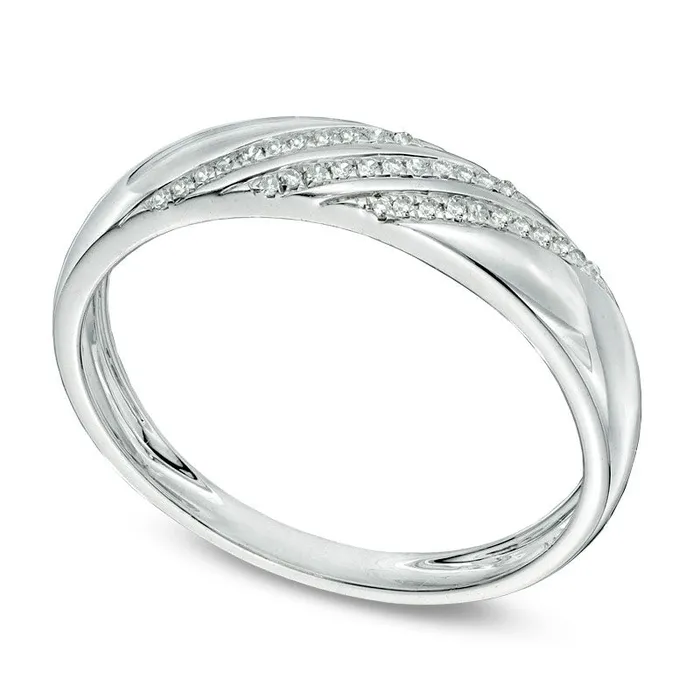 Mens 010 CT TW Natural Diamond Slant Striped Wedding Band in Solid 10K White Gold Goldia Rings Mens 010 CT TW Natural Diamond Slant Striped Wedding Band in Solid 10K White Gold Goldia Rings