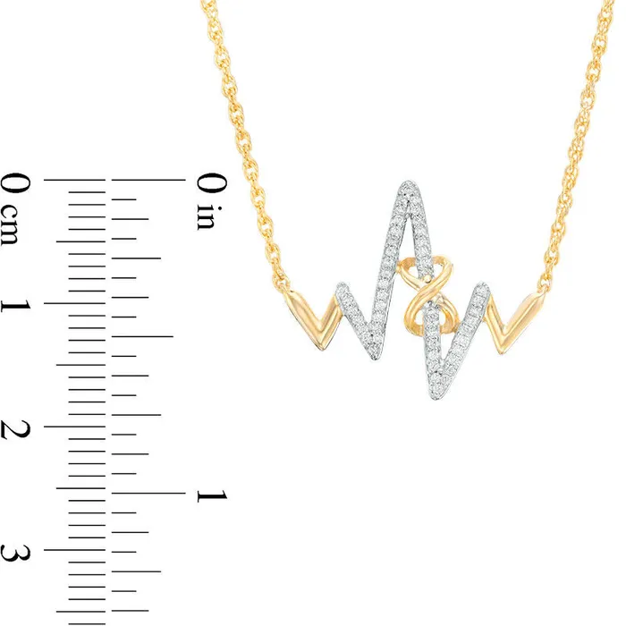 Necklaces 017 CT TW Natural Diamond Infinity Knot Heartbeat Necklace in 10K Yellow Gold 171 Goldia Necklaces 017 CT TW Natural Diamond Infinity Knot Heartbeat Necklace in 10K Yellow Gold 171 Goldia