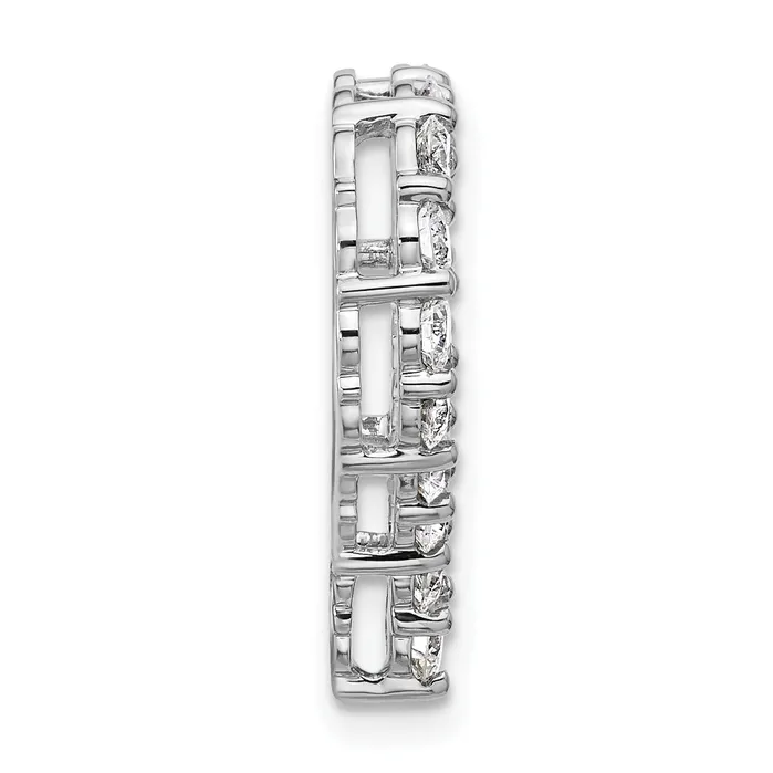 Necklaces 14k White Gold 1 12 Ct Lab Grown Diamond VSSI G Heart Chain Slide Pendant Goldia