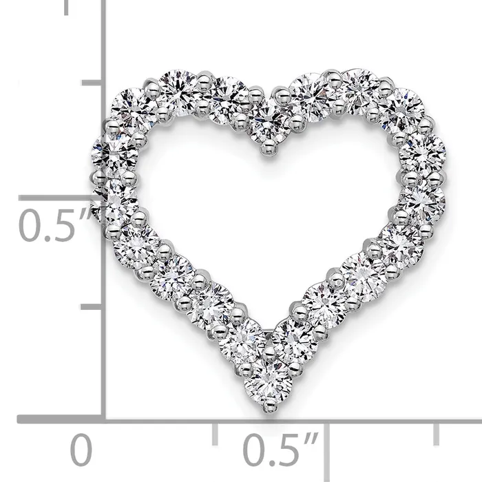 Necklaces 14k White Gold 1 12 Ct Lab Grown Diamond VSSI G Heart Chain Slide Pendant Goldia