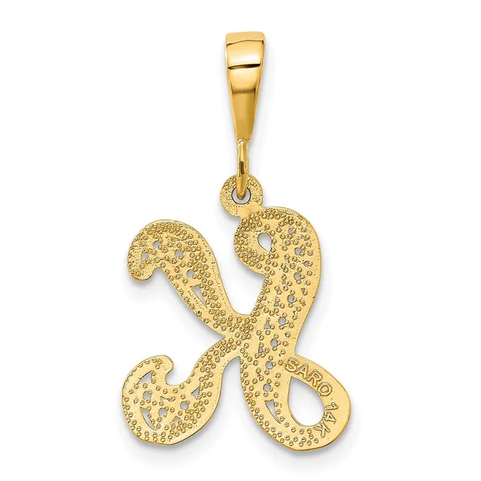 Necklaces 14k Yellow GoldY Polished Script Filigree Letter K Initial Pendant Goldia