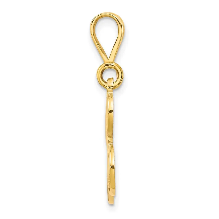 Necklaces 14k Yellow GoldY Polished Script Filigree Letter L Initial Pendant Goldia