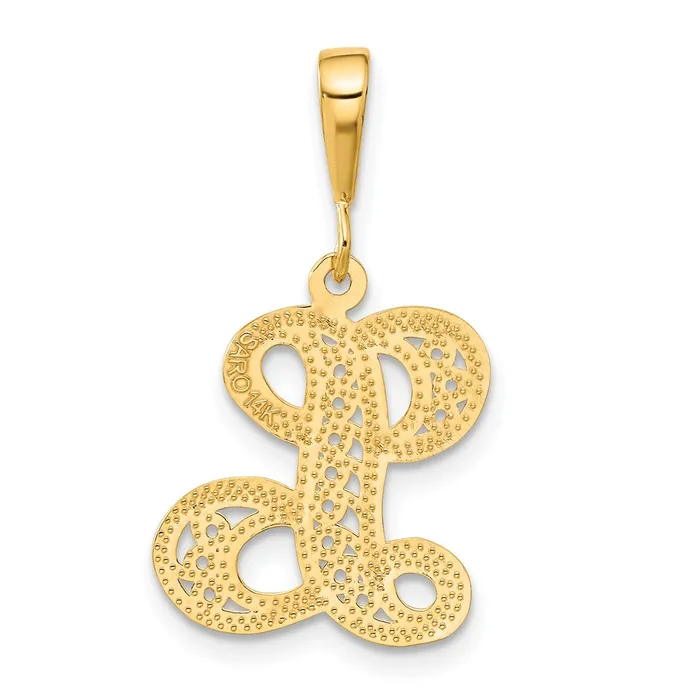 Necklaces 14k Yellow GoldY Polished Script Filigree Letter L Initial Pendant Goldia
