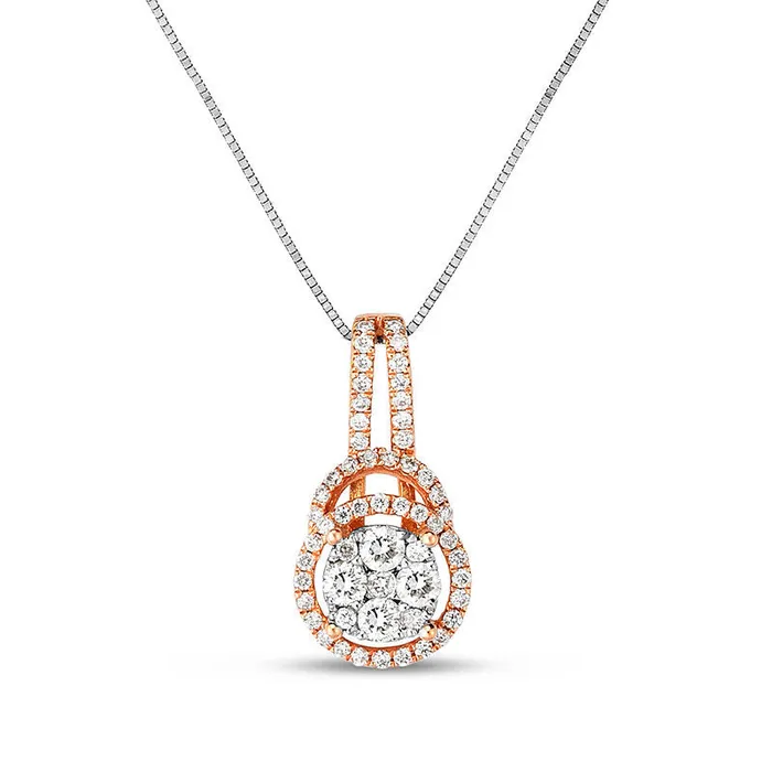 Necklaces Goldia 05 CT TW Composite Natural Diamond Frame Pendant in 10K TwoTone Gold Necklaces Goldia 05 CT TW Composite Natural Diamond Frame Pendant in 10K TwoTone Gold
