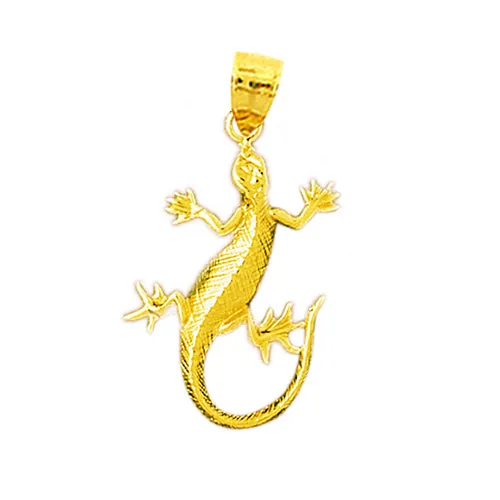 Necklaces Goldia 14K Gold Long Tail Lizard Pendant