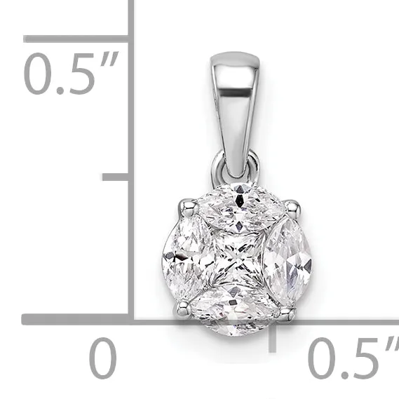 Necklaces Goldia 14k White Gold 12 Ct Lab Grown Diamond VSSI G Round and Marquise Pendant