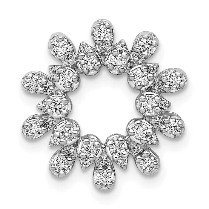 Necklaces Goldia 14k White Gold 13ct Real Diamond Fancy Circle Chain Slide Necklaces Goldia 14k White Gold 13ct Real Diamond Fancy Circle Chain Slide