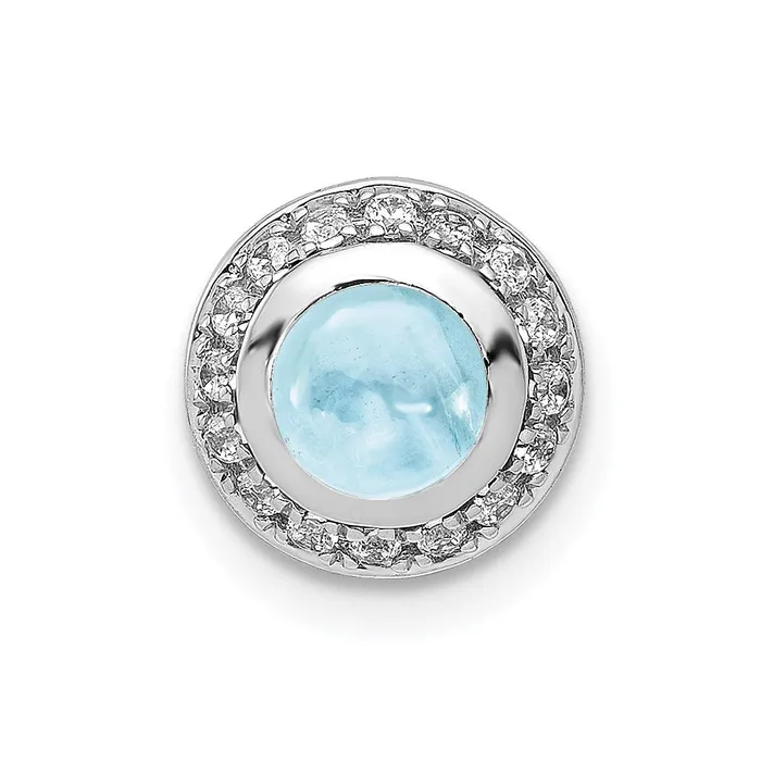 Necklaces Goldia 14k White Gold Real Diamond and Cabochon 91 Aquamarine Chain Slide Necklaces Goldia 14k White Gold Real Diamond and Cabochon 91 Aquamarine Chain Slide
