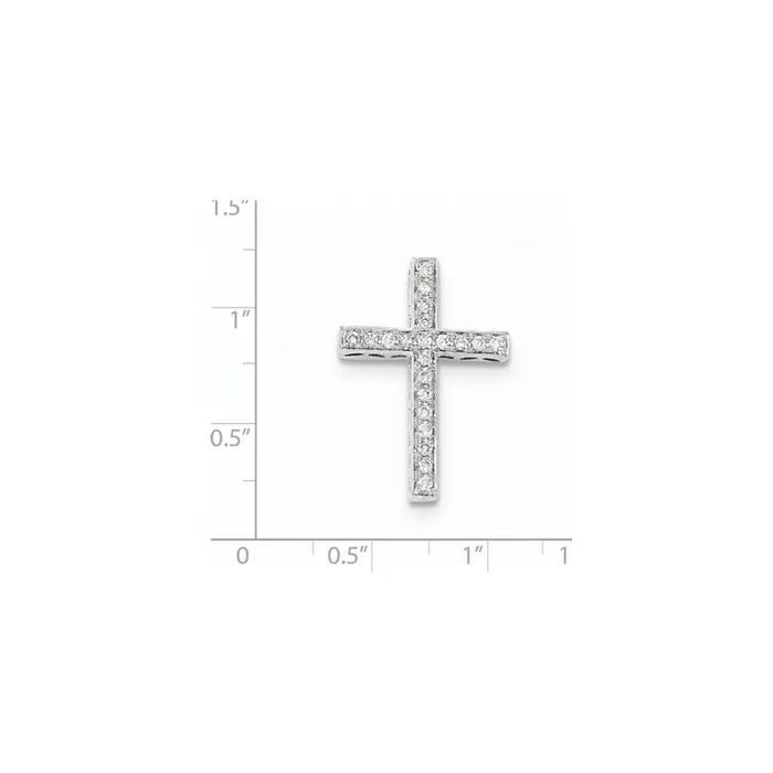 Necklaces Goldia 14k White Gold Real Diamond Cross Chain Slide Pendant
