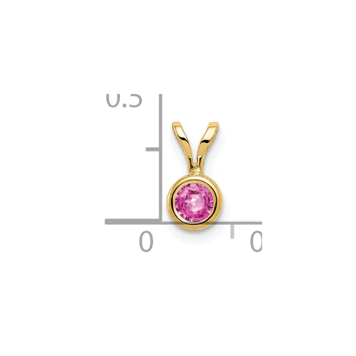Necklaces Goldia 14K Yellow Gold 4mm Pink Sapphire bezel pendant
