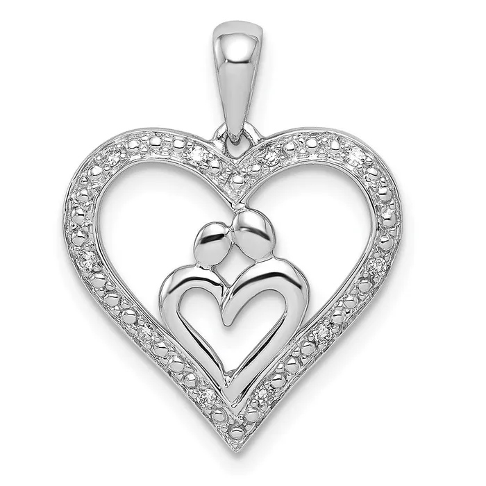 Necklaces Goldia Sterling Silver Rhodium Diamond Pendant
