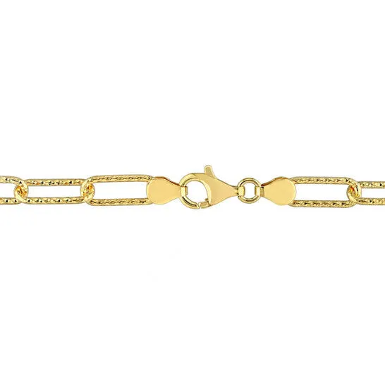Necklaces JMS always Original AMOUR 6mm Fancy Paperclip Chain Necklace In Yellow Plated Sterling Silver 20 In Necklaces JMS always Original AMOUR 6mm Fancy Paperclip Chain Necklace In Yellow Plated Sterling Silver 20 In