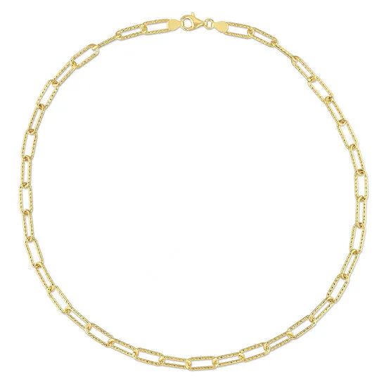 Necklaces JMS always Original AMOUR 6mm Fancy Paperclip Chain Necklace In Yellow Plated Sterling Silver 20 In Necklaces JMS always Original AMOUR 6mm Fancy Paperclip Chain Necklace In Yellow Plated Sterling Silver 20 In