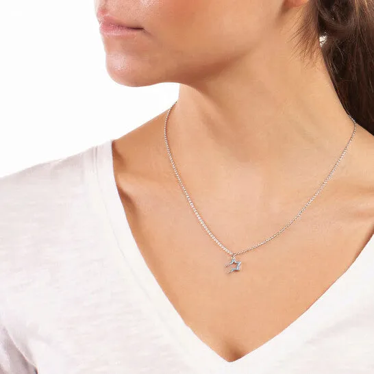 Necklaces JMS always Original Elegant Confetti Womens 18K White Gold Plated Simulated Turquoise Star Pendant Necklace Necklaces JMS always Original Elegant Confetti Womens 18K White Gold Plated Simulated Turquoise Star Pendant Necklace