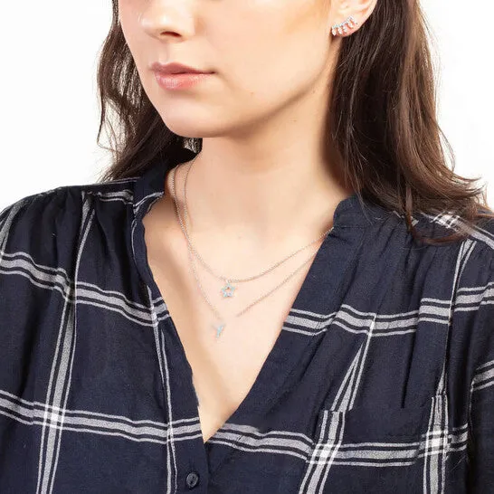 Necklaces JMS always Original Elegant Confetti Womens 18K White Gold Plated Simulated Turquoise Star Pendant Necklace Necklaces JMS always Original Elegant Confetti Womens 18K White Gold Plated Simulated Turquoise Star Pendant Necklace