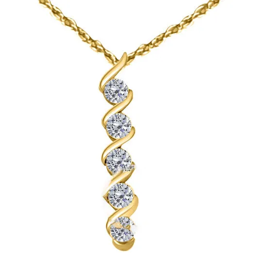 Necklaces JMS always Original Maulijewels 14 Carat Diamond Five Stone Pendant In 10K Yellow Gold With 18 10k Yellow Gold Plated Sterling Silver Box Chain Necklaces JMS always Original Maulijewels 14 Carat Diamond Five Stone Pendant In 10K Yellow Gold With 18 10k Yellow Gold Plated Sterling Silver Box Chain