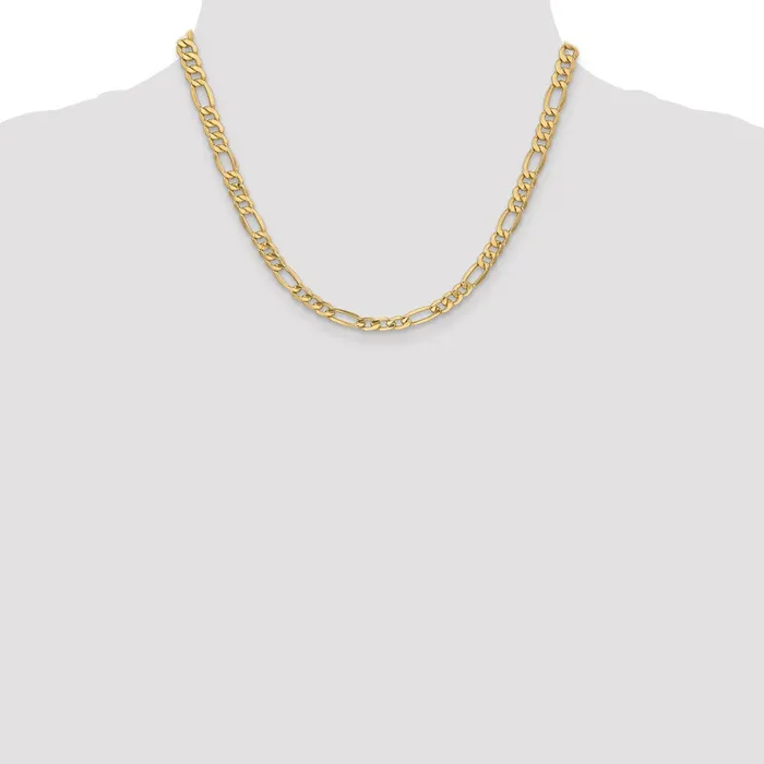 Necklaces MDS 14K Yellow Gold 18 inch 625mm SemiSolid Figaro with Lobster Clasp Chain Necklace Necklaces MDS 14K Yellow Gold 18 inch 625mm SemiSolid Figaro with Lobster Clasp Chain Necklace