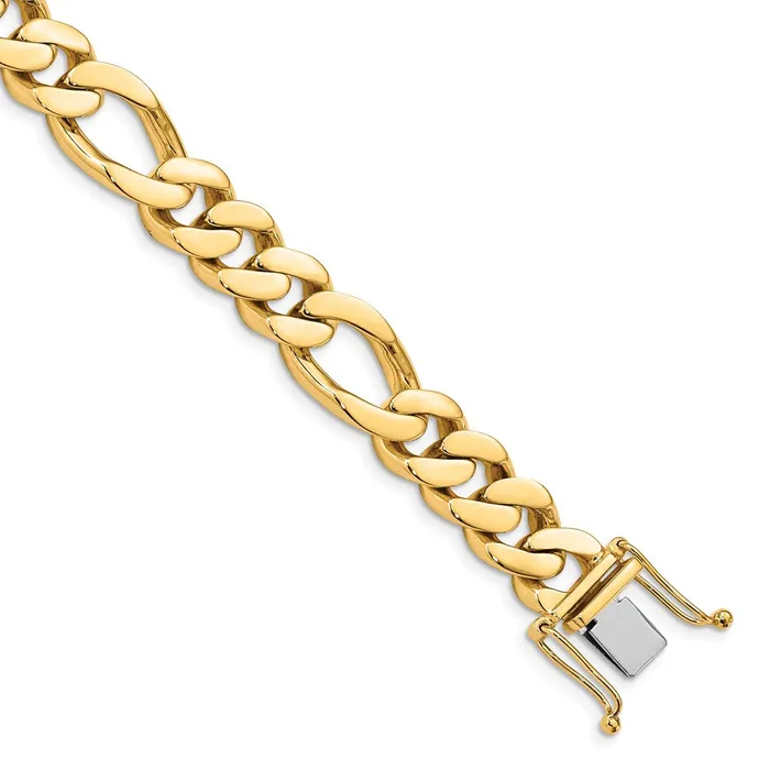 Necklaces MDS Solid 14K Yellow Gold 24 inch 118mm Hand Polished Figaro Link with Box Catch Chain Necklace Necklaces MDS Solid 14K Yellow Gold 24 inch 118mm Hand Polished Figaro Link with Box Catch Chain Necklace