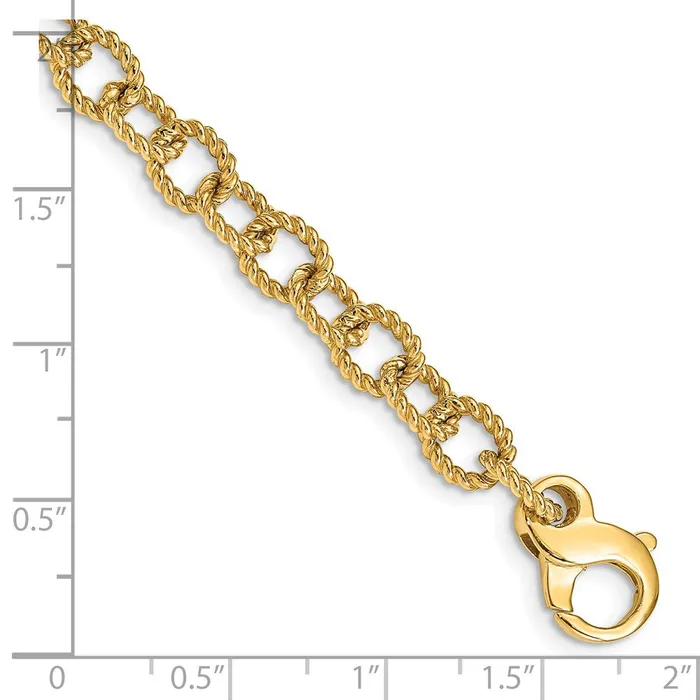 Necklaces Solid 14K Yellow Gold 18 inch 65mm Hand Polished Fancy Rope Link with Fancy Lobster Clasp Chain Necklace MDS Necklaces Solid 14K Yellow Gold 18 inch 65mm Hand Polished Fancy Rope Link with Fancy Lobster Clasp Chain Necklace MDS