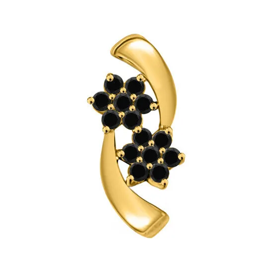 Original 025 Carat Black Diamond Flower Shape Pendant Necklace For Women In 10K Solid Yellow Gold With 18 Gold Plated 925 Sterling Silver Box Chain JMS always Necklaces Original 025 Carat Black Diamond Flower Shape Pendant Necklace For Women In 10K Solid Yellow Gold With 18 Gold Plated 925 Sterling Silver Box Chain JMS always Necklaces