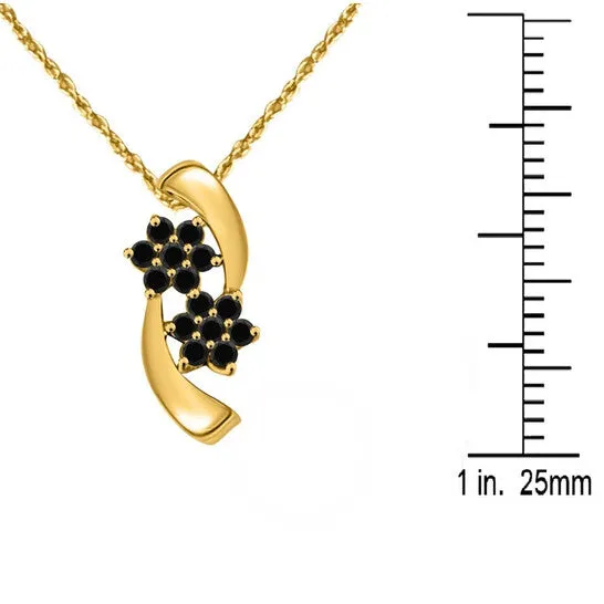 Original 025 Carat Black Diamond Flower Shape Pendant Necklace For Women In 10K Solid Yellow Gold With 18 Gold Plated 925 Sterling Silver Box Chain JMS always Necklaces Original 025 Carat Black Diamond Flower Shape Pendant Necklace For Women In 10K Solid Yellow Gold With 18 Gold Plated 925 Sterling Silver Box Chain JMS always Necklaces
