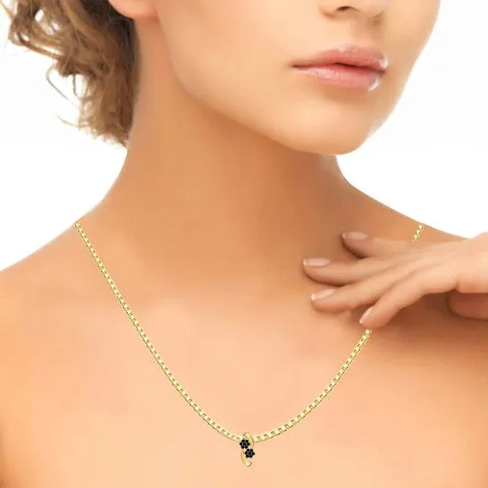 Original 025 Carat Black Diamond Flower Shape Pendant Necklace For Women In 10K Solid Yellow Gold With 18 Gold Plated 925 Sterling Silver Box Chain JMS always Necklaces Original 025 Carat Black Diamond Flower Shape Pendant Necklace For Women In 10K Solid Yellow Gold With 18 Gold Plated 925 Sterling Silver Box Chain JMS always Necklaces