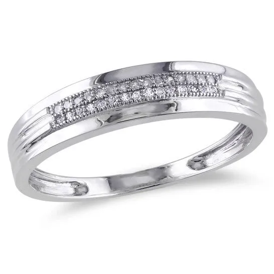 Original Amour 10k White Gold 110 CT TW Diamond Mens Wedding Band Ring JMS always Rings Original Amour 10k White Gold 110 CT TW Diamond Mens Wedding Band Ring JMS always Rings