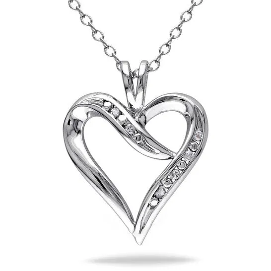 Original AMOUR Diamond Heart Pendant with Chain In Sterling Silver JMS always Necklaces Original AMOUR Diamond Heart Pendant with Chain In Sterling Silver JMS always Necklaces