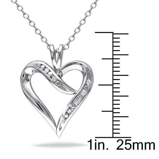 Original AMOUR Diamond Heart Pendant with Chain In Sterling Silver JMS always Necklaces Original AMOUR Diamond Heart Pendant with Chain In Sterling Silver JMS always Necklaces