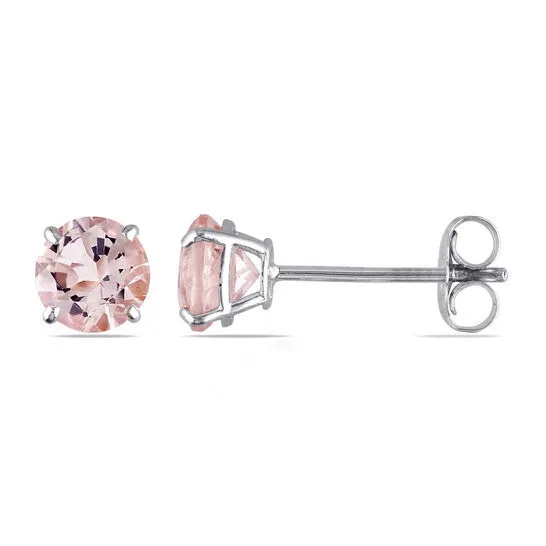Original AMOUR Morganite Solitaire Stud Earrings In 14K White Gold JMS always Earrings Original AMOUR Morganite Solitaire Stud Earrings In 14K White Gold JMS always Earrings