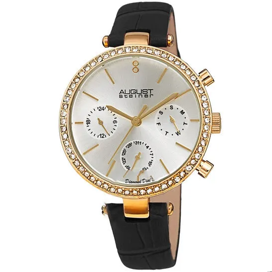 Original August Steiner Quartz Diamond Silver Dial Ladies Watch AS8288BK JMS always Watches Original August Steiner Quartz Diamond Silver Dial Ladies Watch AS8288BK JMS always Watches