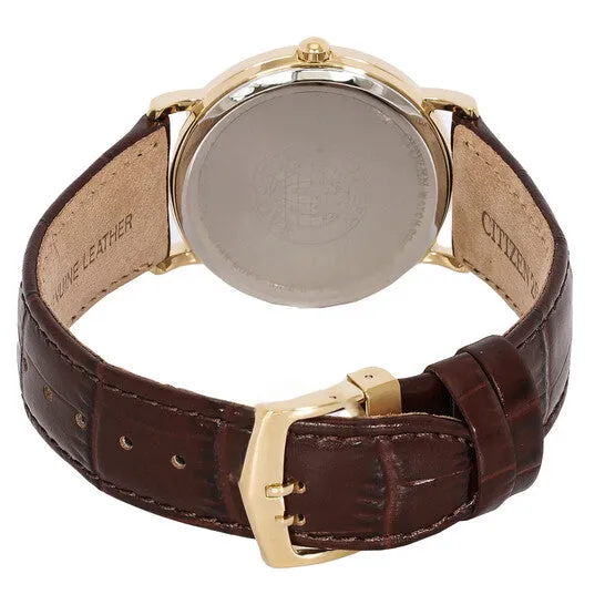 Original Citizen EcoDrive White Dial Brown Leather Mens Watch BM824208A JMS always Watches Original Citizen EcoDrive White Dial Brown Leather Mens Watch BM824208A JMS always Watches