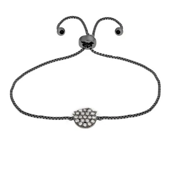 Original Elegant Confetti Womens 18K Black Gold Plated CZ Simulated Diamond Circle Adjustable Bolo Bracelet JMS always Bracelets Original Elegant Confetti Womens 18K Black Gold Plated CZ Simulated Diamond Circle Adjustable Bolo Bracelet JMS always Bracelets