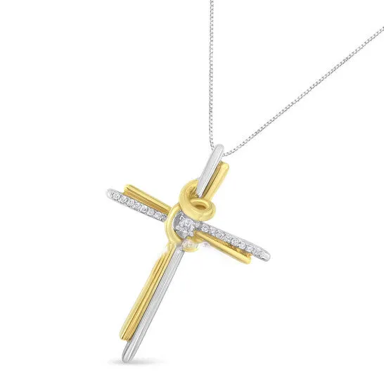 Original Espira 10K TwoTone Gold 115ct TDW Round Cut Diamond Cross Pendant Necklace IJ I2I3 JMS always Necklaces Original Espira 10K TwoTone Gold 115ct TDW Round Cut Diamond Cross Pendant Necklace IJ I2I3 JMS always Necklaces