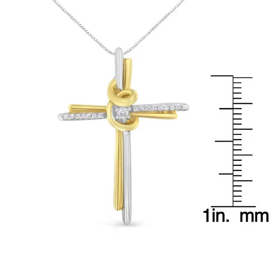 Original Espira 10K TwoTone Gold 115ct TDW Round Cut Diamond Cross Pendant Necklace IJ I2I3 JMS always Necklaces Original Espira 10K TwoTone Gold 115ct TDW Round Cut Diamond Cross Pendant Necklace IJ I2I3 JMS always Necklaces