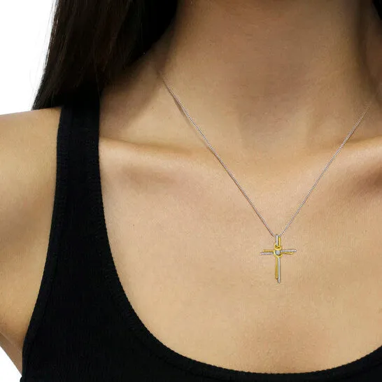Original Espira 10K TwoTone Gold 115ct TDW Round Cut Diamond Cross Pendant Necklace IJ I2I3 JMS always Necklaces Original Espira 10K TwoTone Gold 115ct TDW Round Cut Diamond Cross Pendant Necklace IJ I2I3 JMS always Necklaces