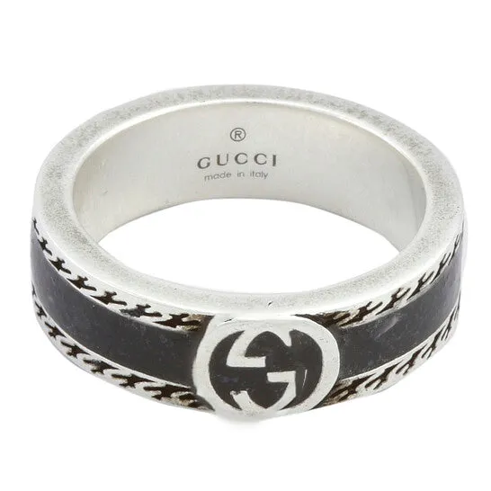 Original Gucci Interlocking G Sterling Silver And Black Enamel Ring JMS always Rings Original Gucci Interlocking G Sterling Silver And Black Enamel Ring JMS always Rings