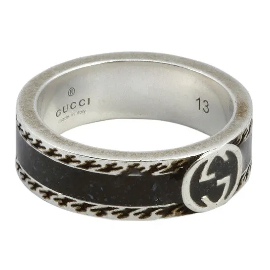 Original Gucci Interlocking G Sterling Silver And Black Enamel Ring JMS always Rings Original Gucci Interlocking G Sterling Silver And Black Enamel Ring JMS always Rings